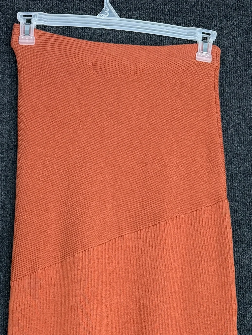 Free People FP Beach Kailee Sweater Midi Skirt Terracotta Ribbed Knit M